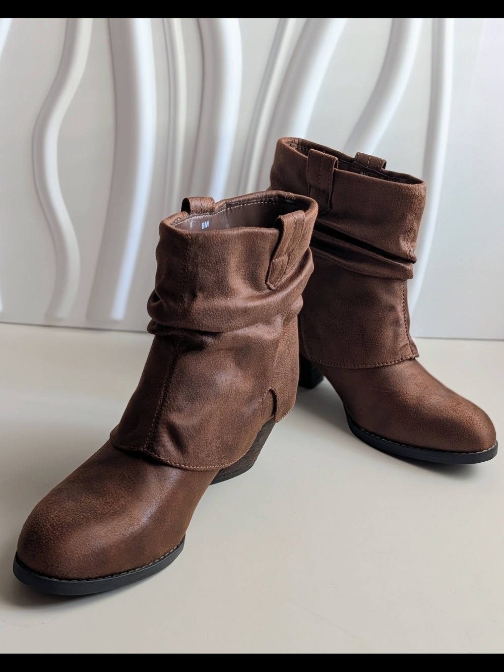Bella Vita Twyla Faux Suede Brown Slouch Booties Size 8M NIB $100 🤎